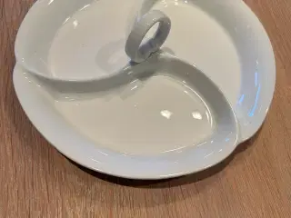 Cabaret fad i hvid porcelæn