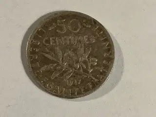 50 Centimes 1917 France - Dårlig stand
