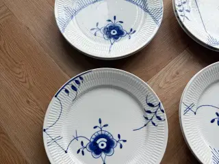 12 stk blå Mega Musselmalede middagstallerkner