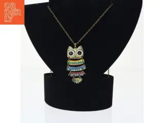 Emaljeret uglehalskæde (str. 70 cm)