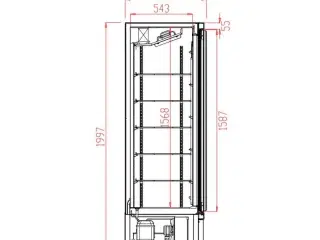 Professionel displayfryseskab – 1880x710x1997 mm