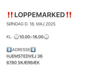 Loppemarked søndag d. 18. maj 2025