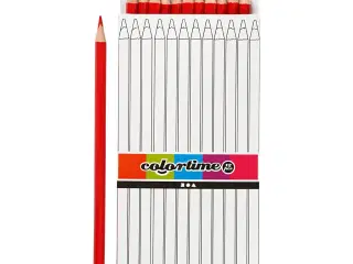 Colortime Farveblyanter, L: 17 cm, mine 3 mm, rød, 12stk./ 1 pk.