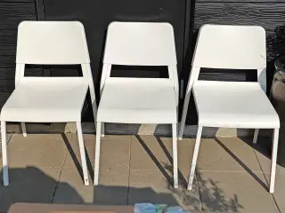 3 styks Hvide IKEA TEODORES stole