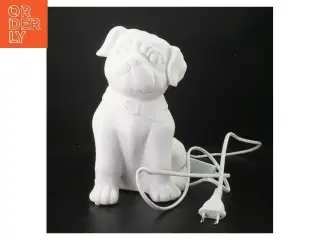 Porcelæn Hundelampe (str. 27 cm)