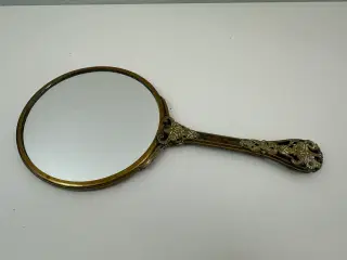 Vintage håndspejl i messing