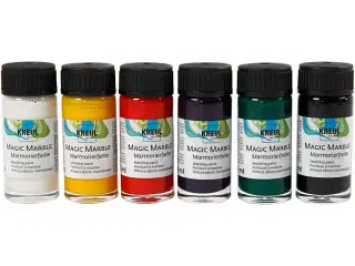 Magic Marble Marmoreringsmaling, standardfarver, 6x20ml/ 1 pk.