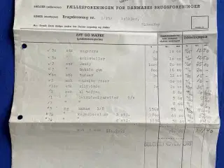 F.D.B. Chokolade - Aarhus 1 - 3 - 1954 - Faktura med Fakturastempelmærker.