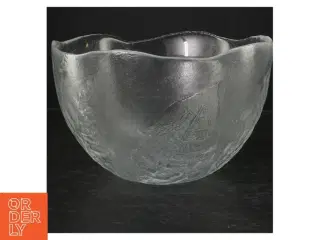 Glas skål med mønster (str. Ø. 23 cm)