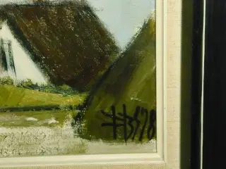Maleri "Figur Ved Huse"