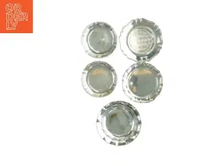 Vintage sølvfarvede bakker (str. Diameter 15 til 12,5 cm)