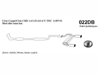 Bagpotte Honda Civic 1,4/1,5/1,6 87-91