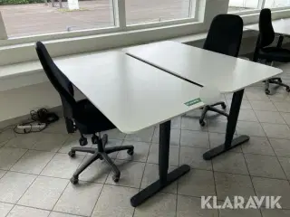 Hæve sænkebord og kontorstol 2 sæt