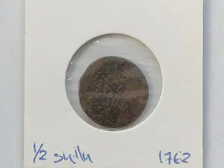 1/2 Skilling 1762 - Meget slidt