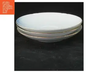 Mågestel Porcelæn tallerkener med guldkant (str. Ø 13,5 cm) fra B&G