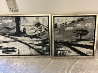 2 smukke landskabsmalerier 