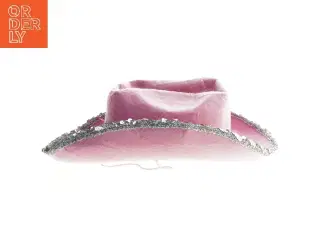 Pyntet cowboyhat i lyserød (str. Ø 20 cm)