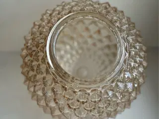 Smuk art deco glaskuppel i cognac farvet glas
