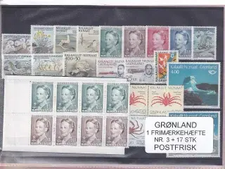 Grønland - Frimærkehæfte NR. 3 + 17 Stk. - Postfrisk