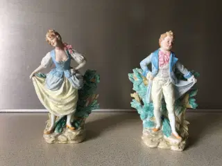 Bescuits  porcelæns figur 2 stk.