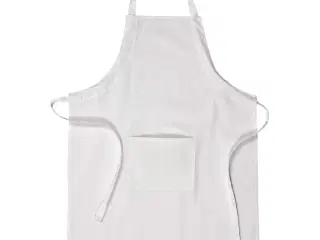 Stilfuldt hvidt forklæde i 100% bomuld, M-XL