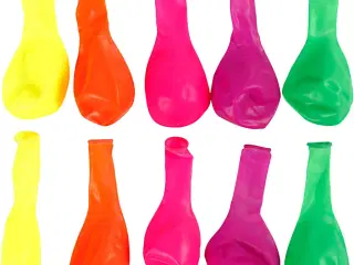 Runde Neonballoner 23 cm - 10 stk. til Festen