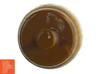 Teak Træ krukke med keramik låg (str. H. 8 cm)