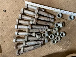 Sekskantet bolte m møtrikker M10 x 120 mm - 17 stk