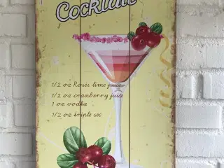  Skilt med billede cosmopolitan cocktail/ opskrift