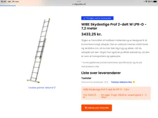 7,2 meter alu skydestige.