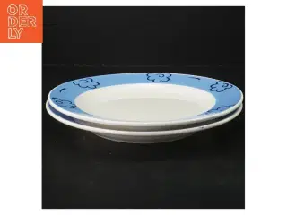 Middagstallerkener med blomsterdesign (str. Ø 24,5 cm)