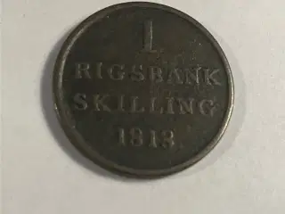 1 Rigsbankskilling 1818 Danmark