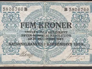 Danmark 5 Kroner 1909B