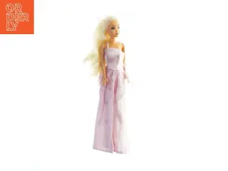 Barbie dukke i lang lyserød kjole fra Barbie (str. 30 cm)