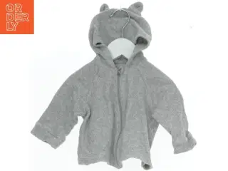 Grå fleecejakke til børn med hætte fra 8O8 (str. 68)
