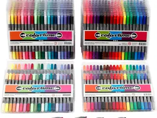 Colortime Dobbelttusch, streg 2,3+3,6 mm, standardfarver, suppleringsfarver, 24 pk./ 1 pk.