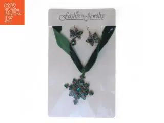 Grøn halskæde og ørestikker sæt fra Fashion Jewelry