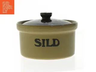 Keramik sildeskål med låg (str. Ø 14,5 cm)