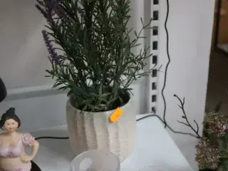 3 stk. lysestager/vaser med kunstige blomster