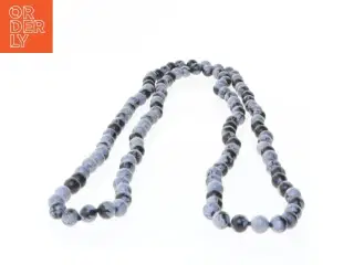 Snefnug obsidian halskæde (str. 80 cm)