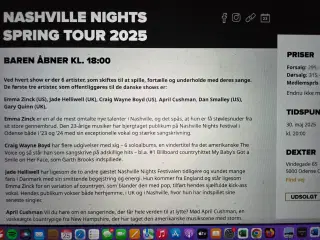 Billetter Nashville Nights Spring Tour 2025 i musi
