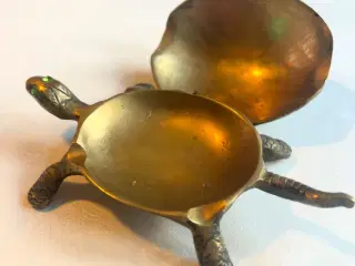 Smuk gammel messing skildpadde 