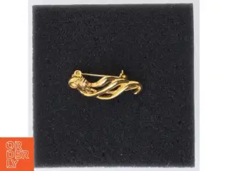 Guldtonet broche (str. 3,5 cm)