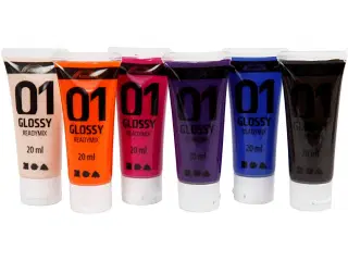 Akrylmaling Blank, suppleringsfarver, 6x20ml/ 1 pk.