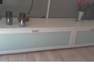 TV bord med mat hvid glas