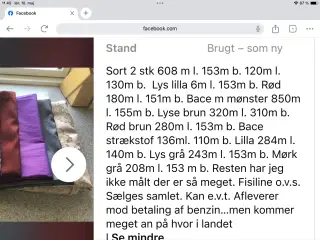 Stof i mange meter og farver