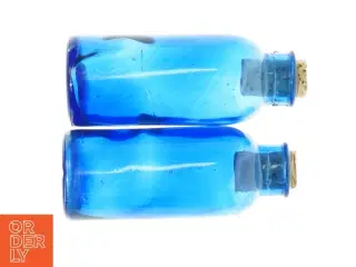 Blå glasflasker (str. 14x5,5 cm)