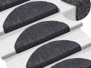 Trappemåtter selvklæbende 15 stk. 65x21x4 cm mørkegrå halvrunde store
