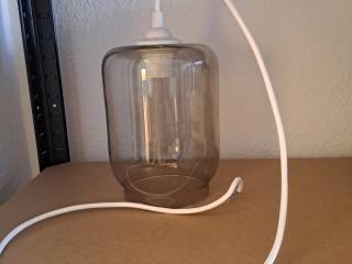 Grå glas loftlampe 