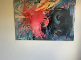 Plakat af Franz Marc i alu ramme med glas